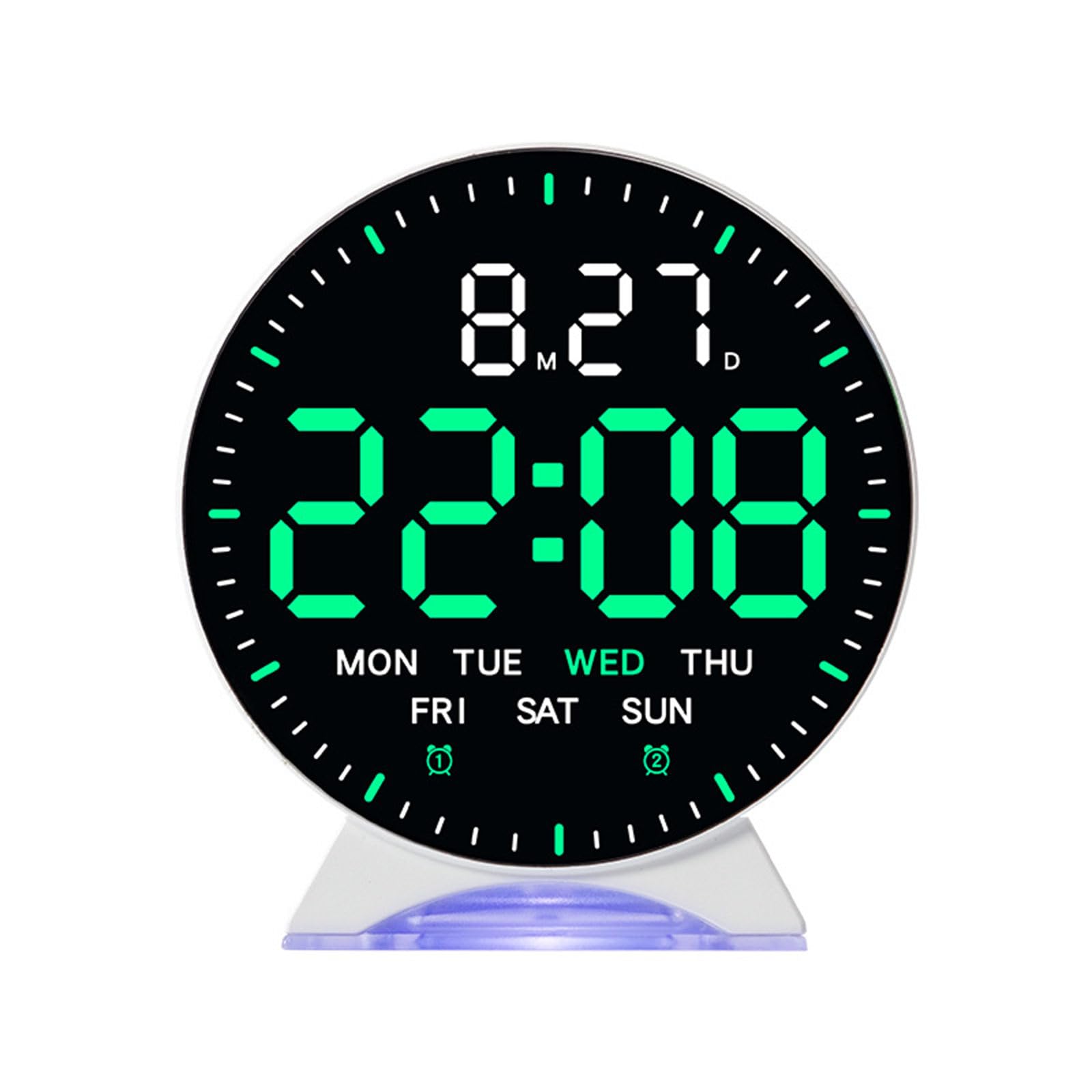 Tsophreniq Multifunctional LED Alarm Clock with Temperature Humidity Display Design Understandable Screen for Home Bedroom LED Alarm Clock Multifunctional