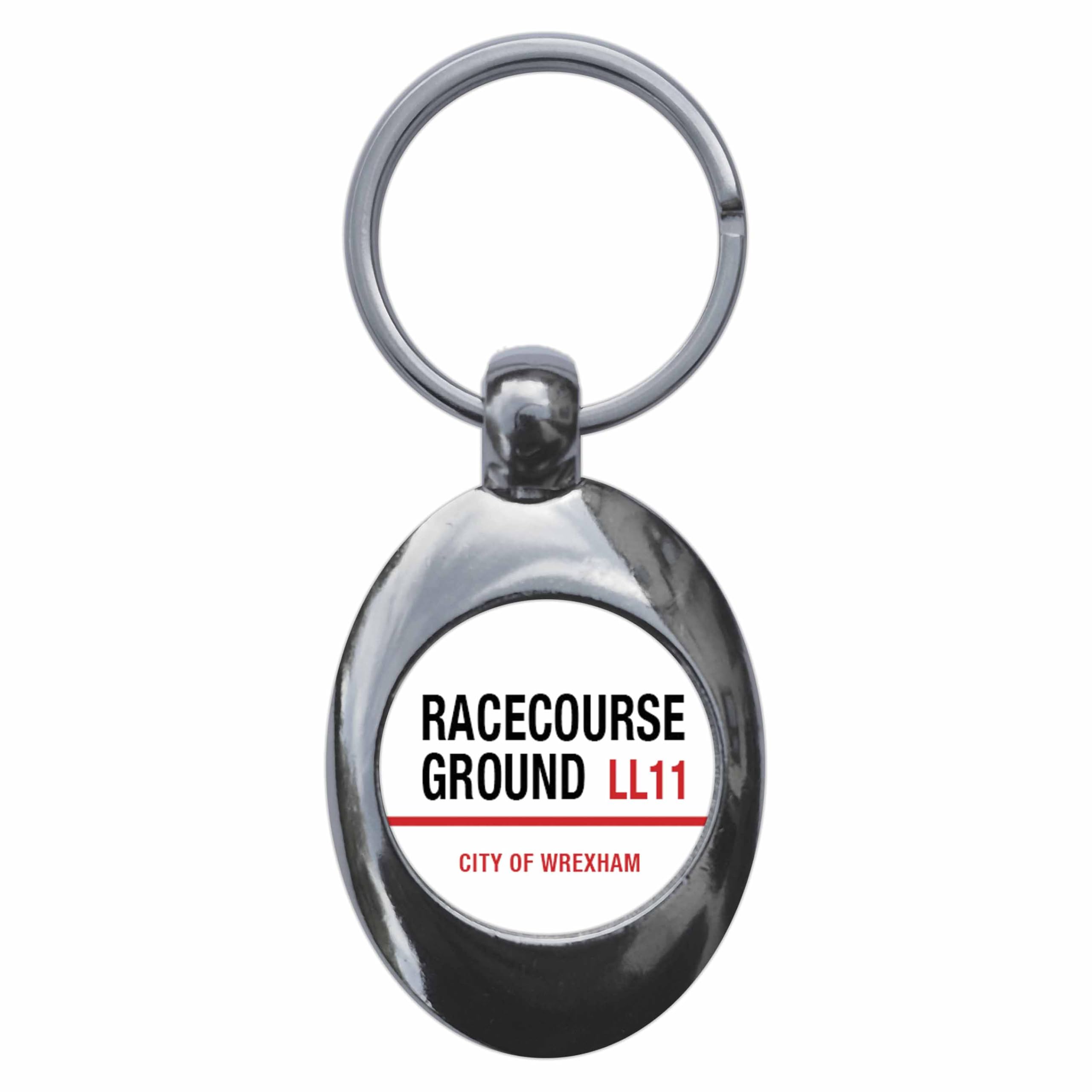 Ozorath Racecourse Ground LL11 Wrexham Road Sign Keyring Keychain Key Ring Chain With Trolley Coin