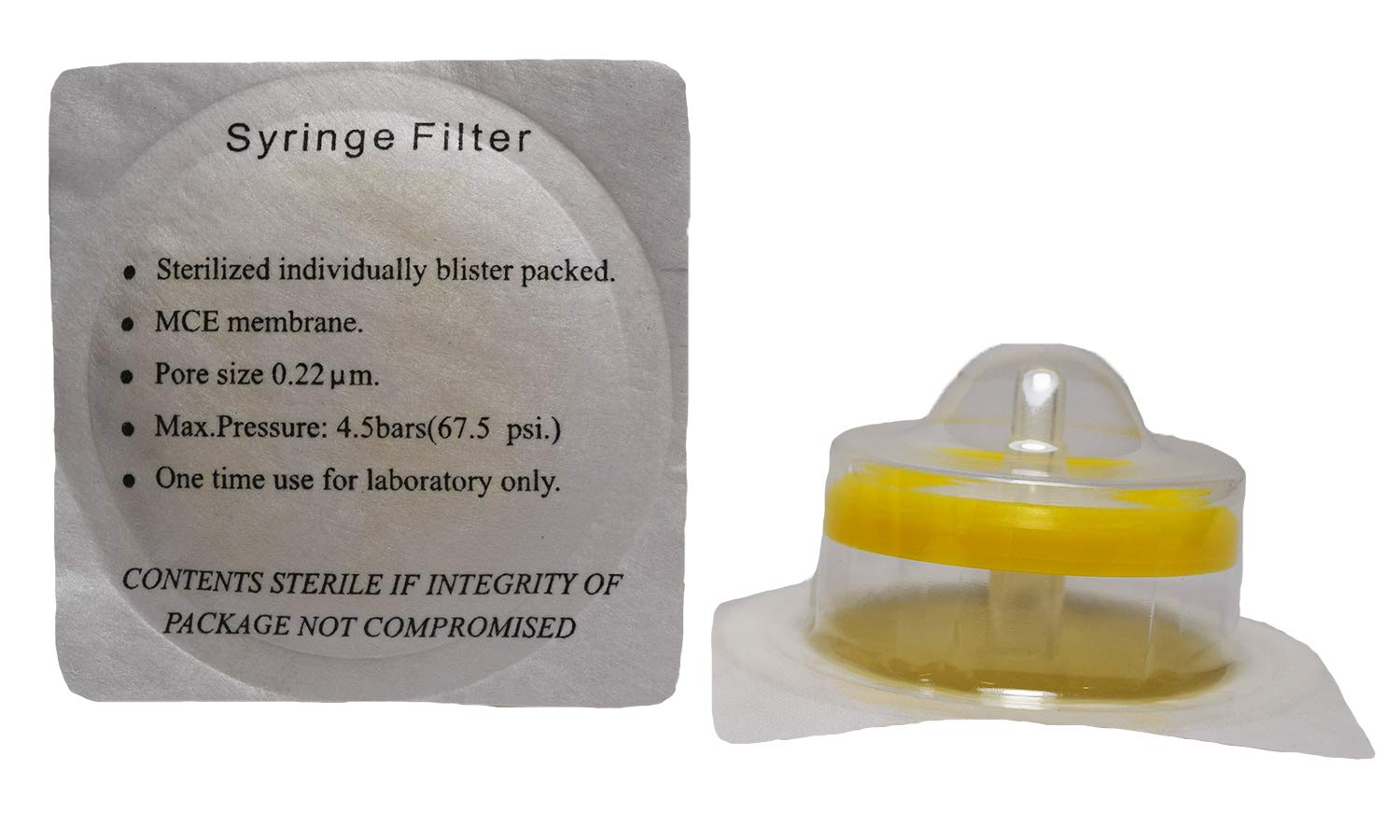 Filtro de jeringa estéril MCE (30 unidades, 0,22 micras), color azul