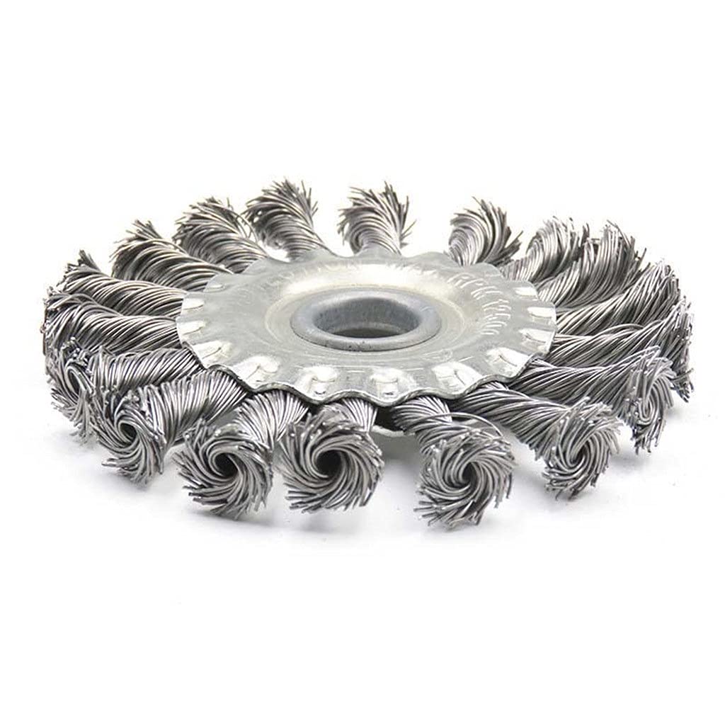 Brosse métallique meuleuse d'angle rouille peinture | Roue acier plate 16 110mm moulotte fil d'argent