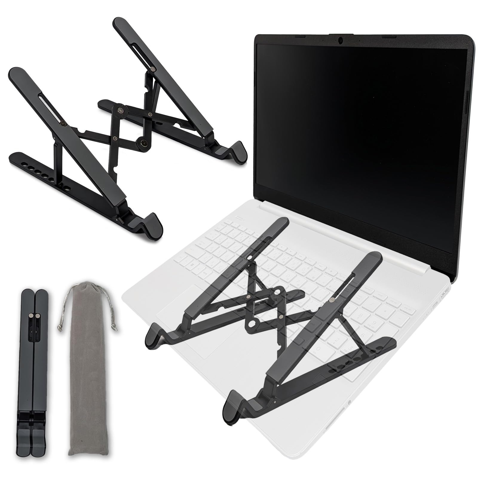 cdjやPCスタンド 高さ調整可能 ブラック2個セット cdjやPCスタンド 高