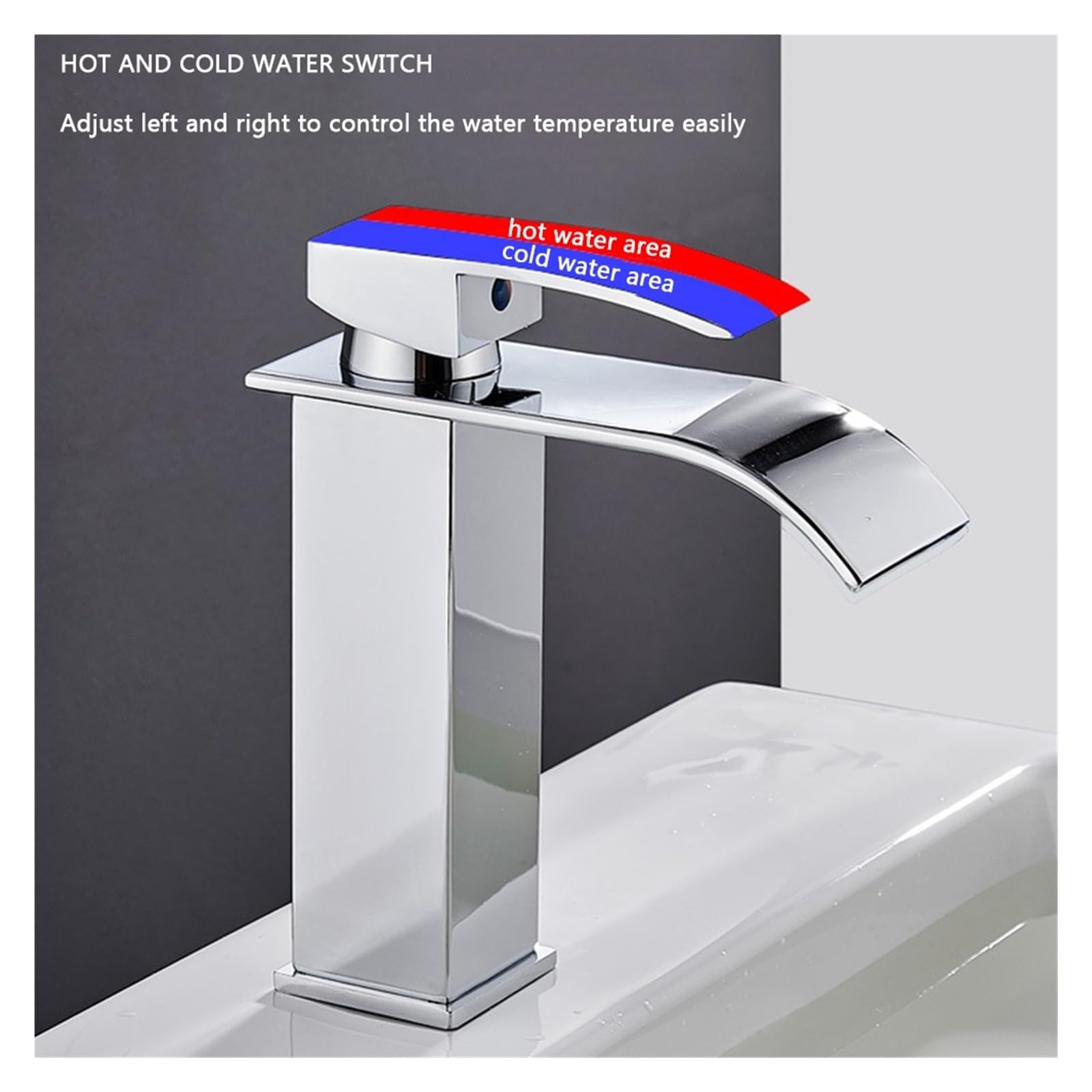 Grifo de Cocina Flexible de diseño Cuadrado Codo con Acabado Espejo, de Acero Inoxidable, con caño Ancho, Mezclador de Agua fría y Caliente, Elegante Grifo para Fregadero y baño.