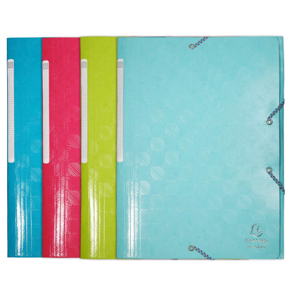 Exacompta 1928 - Carpetas elásticas con 3 solapas (A4, 600 g, 24 unidades), varios colores