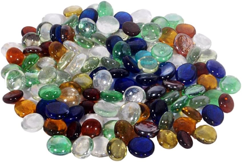 Orchard Glass Pebbles (1.5 x 1.5 x 0.3 cm., Multicolour)