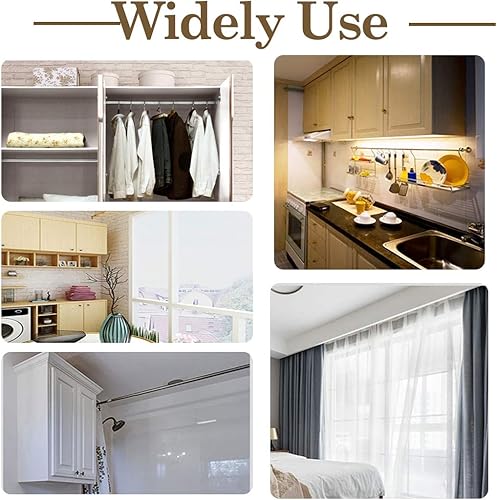 Miniatura 7 de Seimneire 4 soportes para barra de cortina de ducha de 1 pulgada, soporte para barra de cortina, soporte de montaje en techo, brida de tubo, zócalo