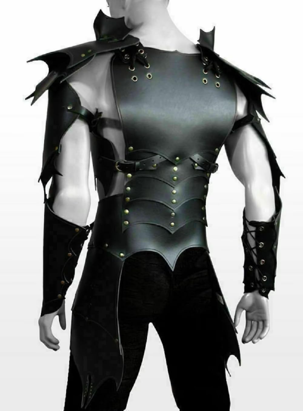 NauticalMart Medieval Armor Black Vampire Leather Armor Halloween Costume LARP Cosplay Armor Costume Viking Armour for Halloween Party (Black)