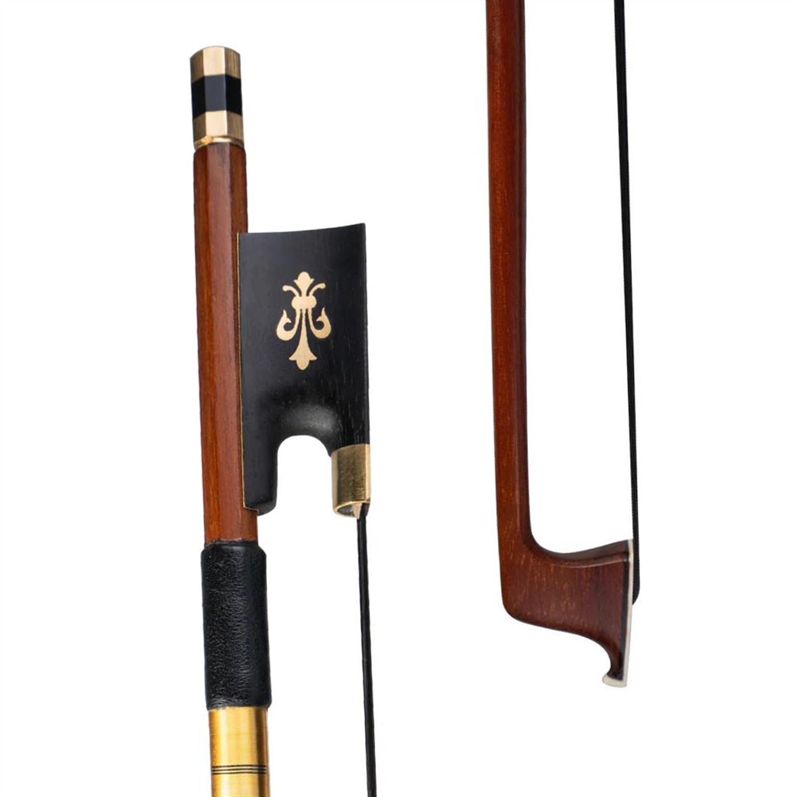 TSTS Geigenbogen voller Größe 4/4 Brasilholz-Geigenbogen, Schwarzes Rosshaar, Ebenholz, Fleur-de-Lis, Gut Ausbalanciert Für Anfänger Und Schüler