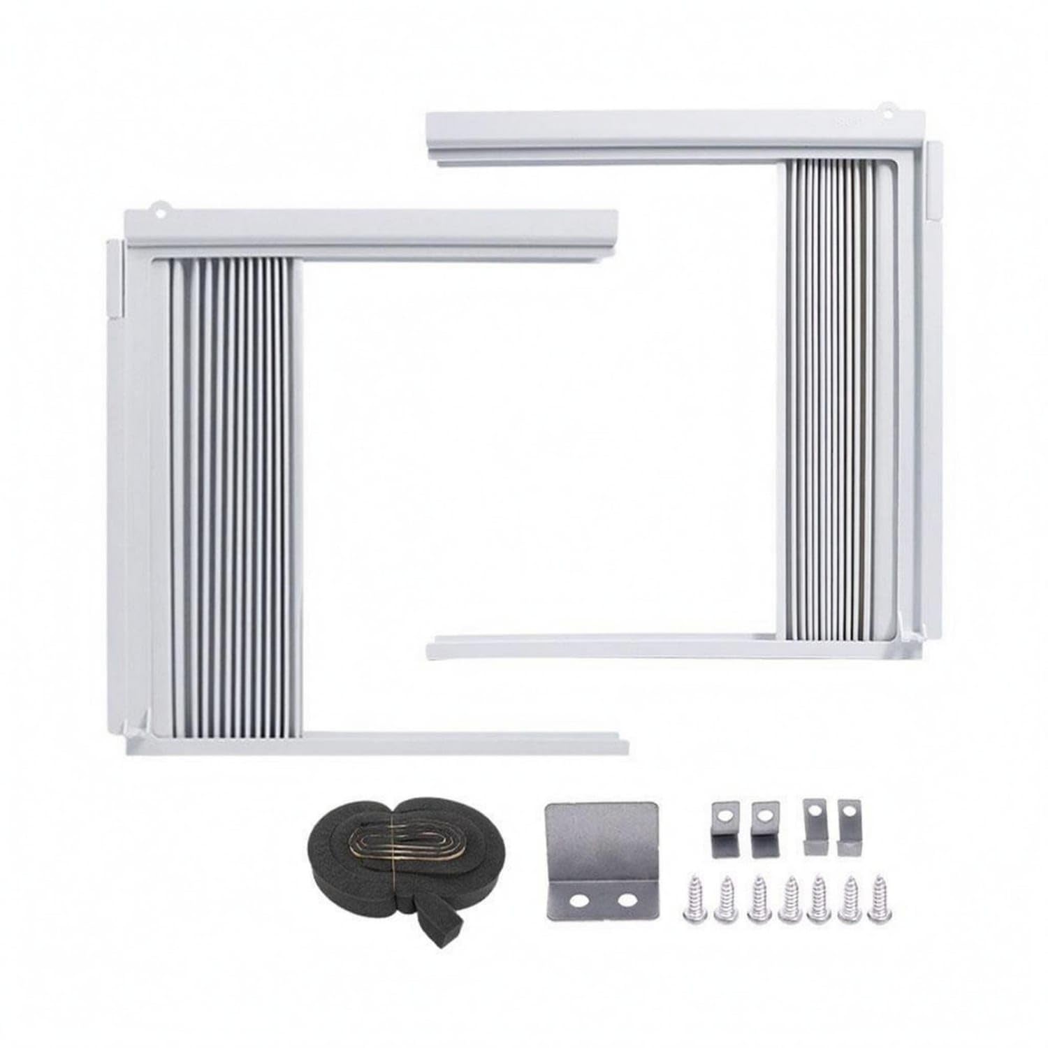 ABS Window Air Conditioner Louver Baffle PVC Portable Air Conditioner Louver Baffle Sealing Strips Air Conditioning Vent Deflector Mounting Brackets, S, Boxed-image-37
