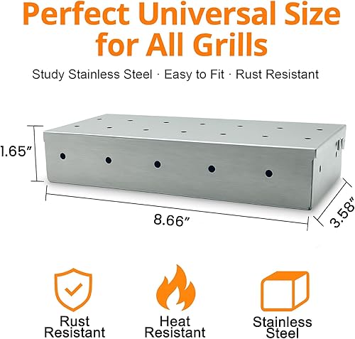 Vista 10 de Realcook Tubo de ahumador de pellets de 12 pulgadas: tubo de humo de pellets de madera de acero inoxidable para fumar en frío o caliente Los tubos