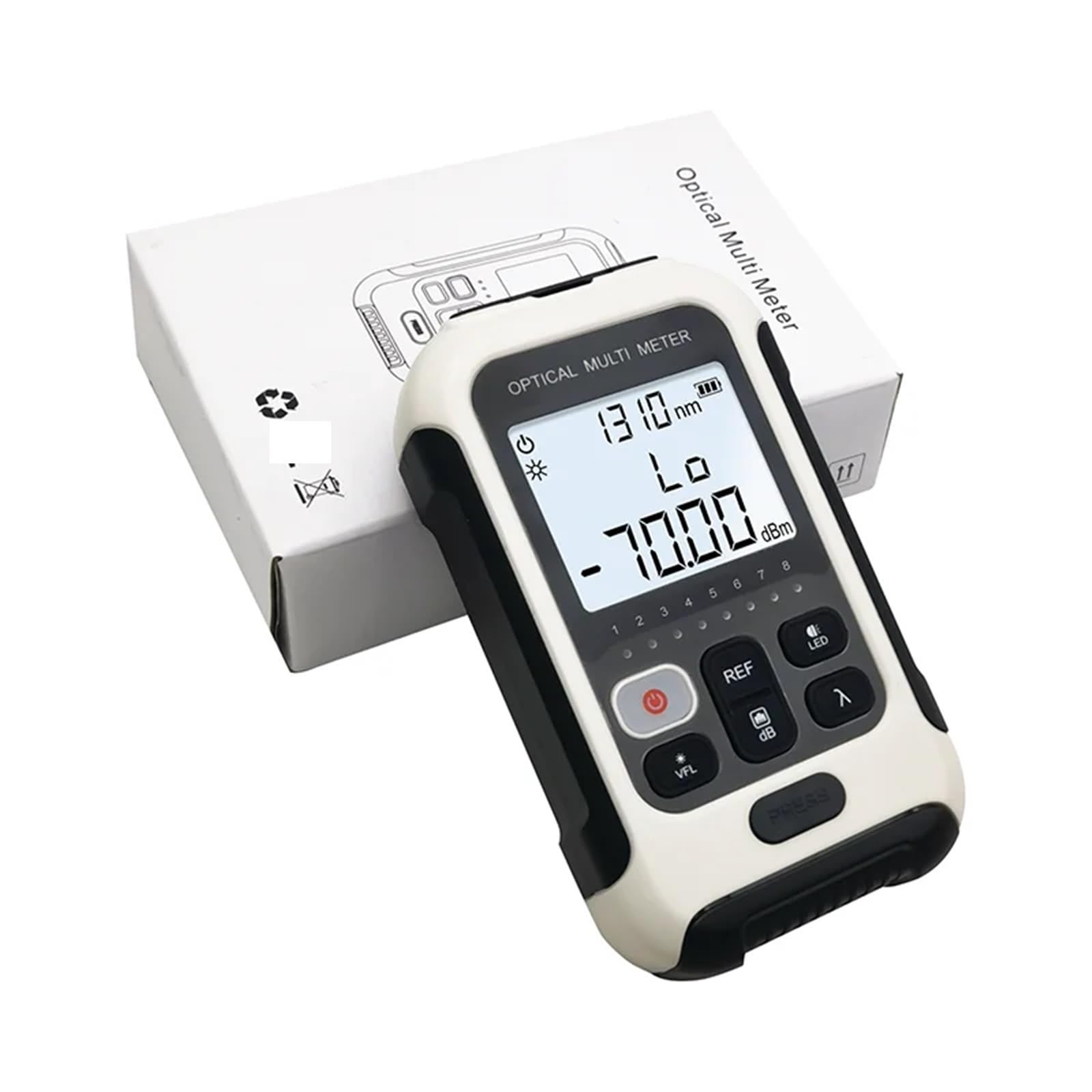 Wattmètre optique avec lumière rouge, appareil 3 en 1, testeur de fibre, test câbles réseau, éclairage LED Centrale électrique de la gare(OPM -50)