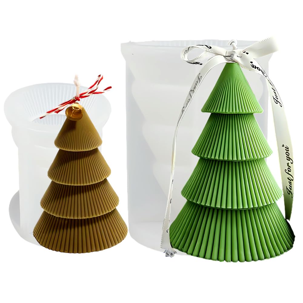 2 stampi in silicone per origami a forma di albero di Natale, per cera