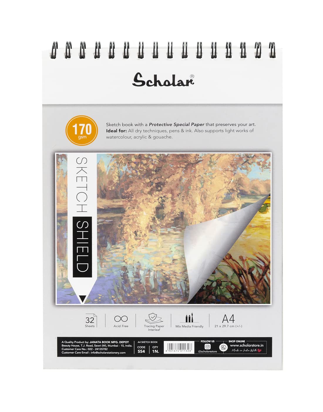 Scholar Sketch Shield Drawing Pad (170 GSM) (A4) (B086817YK1) Amazon Price History, Amazon Price Tracker