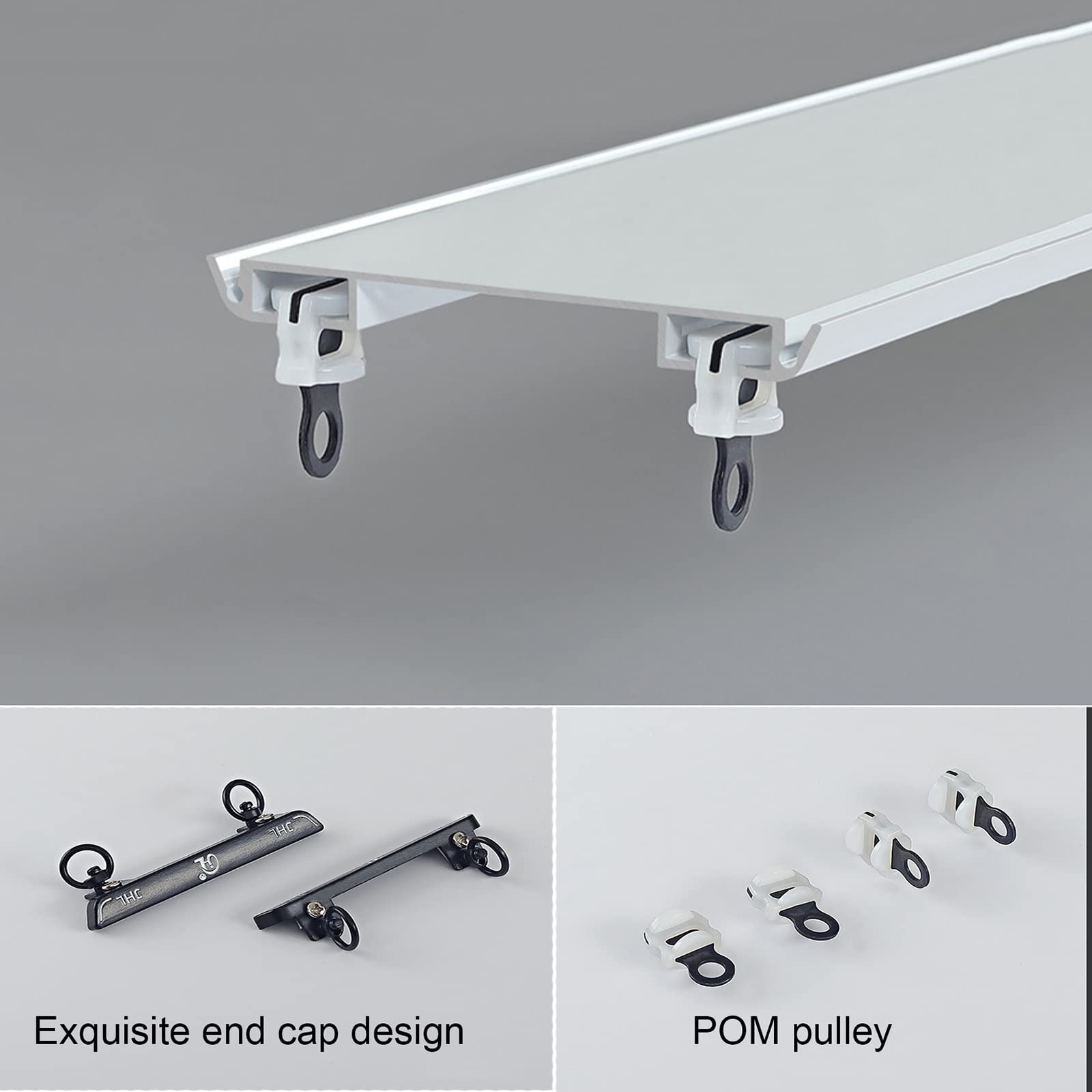 Ultra cienka 8 mm aluminiowa podwójna szyna rious połączone Rafor ains rozdzielacz pokoju salon łóżko piętrowe prysznic czarny 150 cm