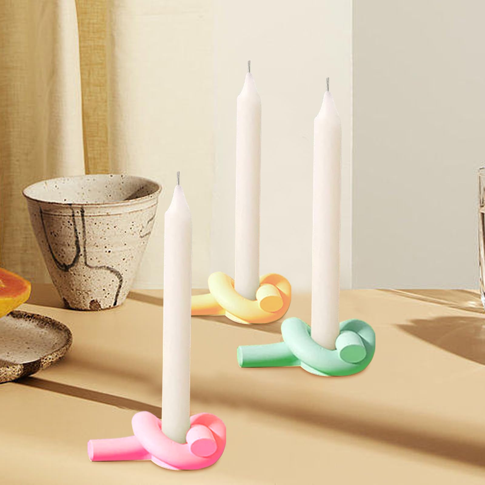 TOPYS Grand Moule à Bougie En Forme De Nœud En Spirale Torsadée En Silicone Pour Aromathérapie (10,7 Cm