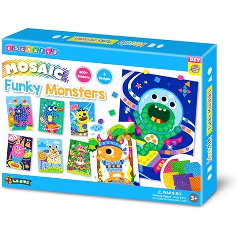 C.S. Kids Magic World Mosaic - Funky Monsters |Crafts Gifts | Educational Glitter Mosaic, Multi-Colour Cover