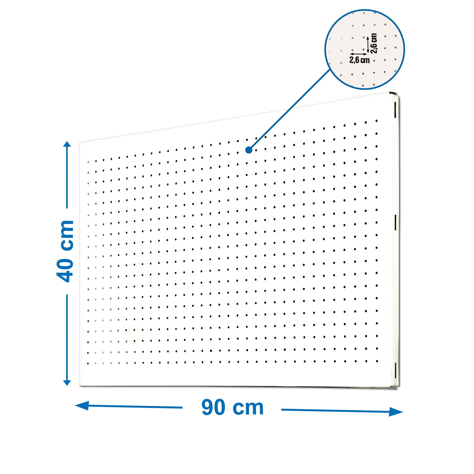 Simon Rack Panel Herramientas Pared, 900x400 mm, Metal, Blanco