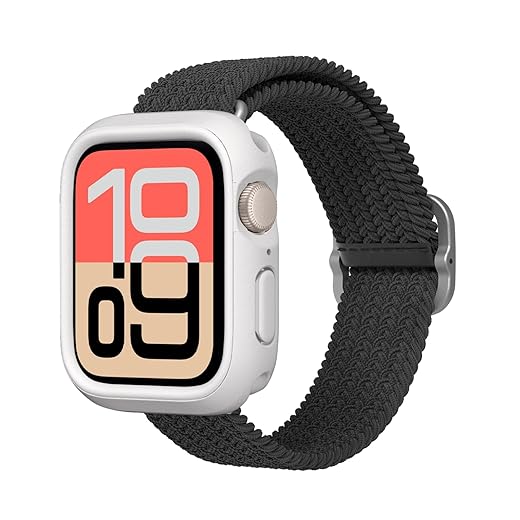 RhinoShield Coque Bumper Compatible avec Apple Watch SE & Séries 6 / 5 / 4 - [44mm] | CrashGuard NX - Protection Fine Personnalisable avec Technologie Absorption des Chocs - Noir