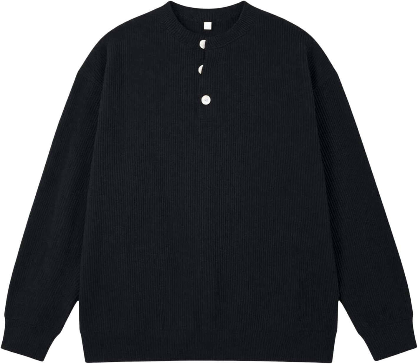 Corduroy Henley Shirt for Men Long Sleeve Crew Neck Button Front Soft Blouse Casual Lounge Fall Winter Pullover Top