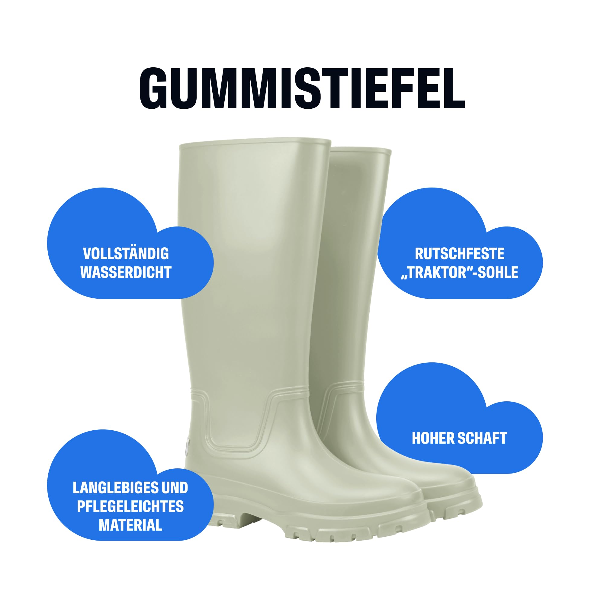 Kubota Gummistiefel Damen Hoch - Wasserdicht & Flexibel