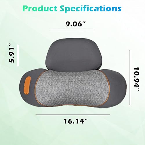 Miniatura 6 de Almohada masajeador vibratoria 3 en 1 no recargable (modelo enchufable) con calor y compresión de aire, gris oscuro