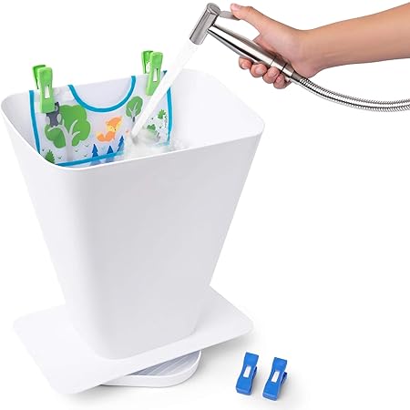 SimplyImagine SprayStand - Cloth Diaper Sprayer Splatter Shield - Contains Spray and Debris When Rinsing Cloth Diapers, Clothing, Shoes, and More in Toilet Spray Bucket Pail