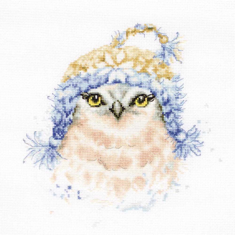 Luca-S B2306 Owl with Coin Cross Stitch Kit Cotton Multi-Coloured 19x18.5 cm