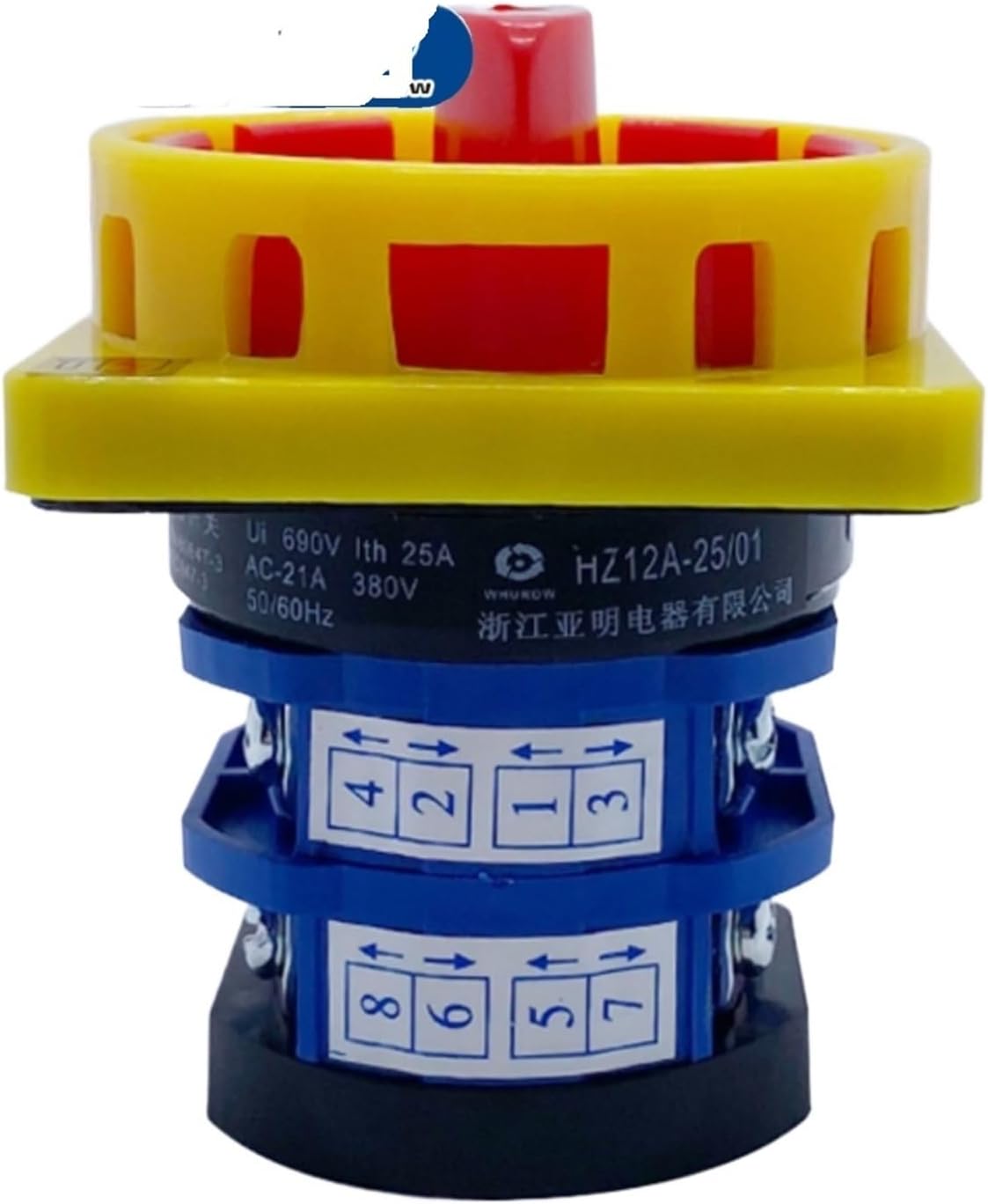 Power Cut-Off Switch HZ12A-25/01 Conversion Combination Rotary Padlock Type Panel 2 Sections 2 Gears 25A