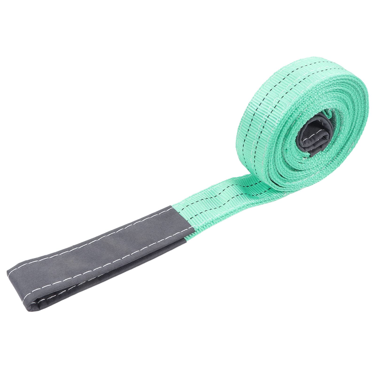 Jauarta Polyester Rigging Lifting Strap Industrial Crane Flat Heavy Duty Hoist Sling 4409lb Capacity 13.12ft 2 Eye Buckle Green