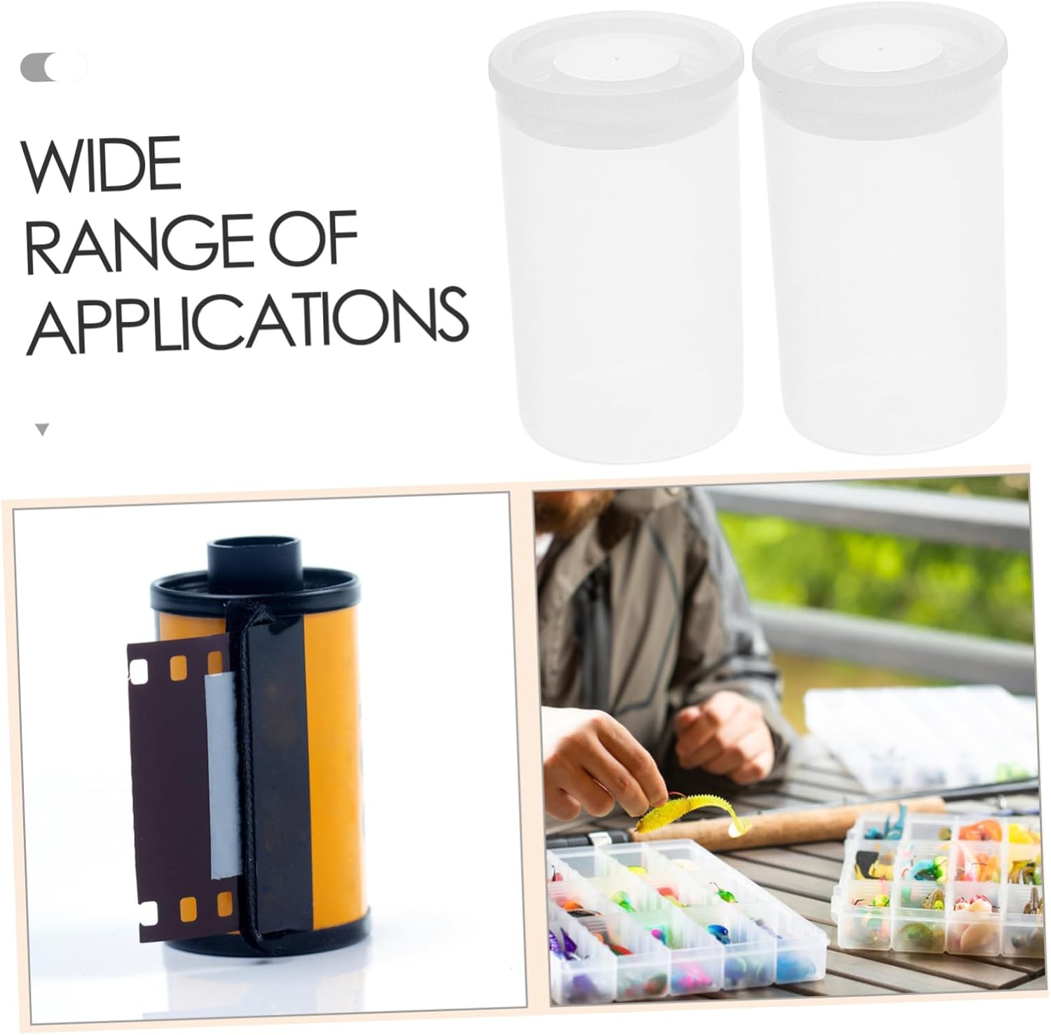 balacoo 200Pcs Plastic Film Canisters Airtight Storage Containers for Coins Beads and Household Items Portable and Versatile Design for Easy Organization