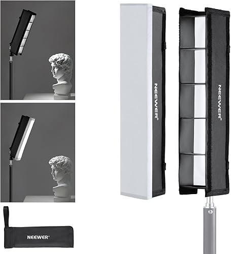 NEEWER Difusor tubular de rejilla de luz para barra de luz LED RGB1, tiras de rejilla de panal Softbox con difusor, bolsa de transporte, cierres de