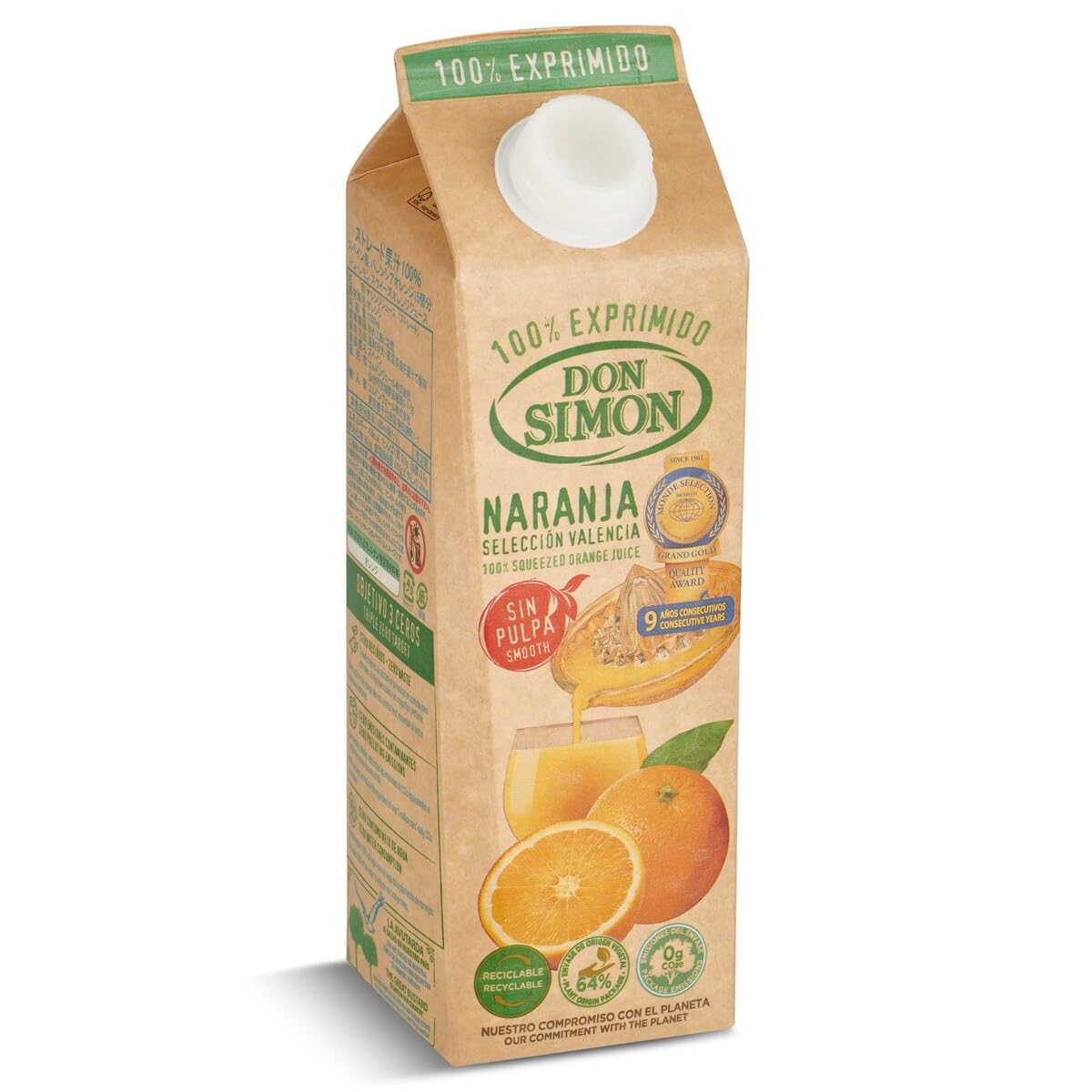 Don Simon Zumo Naranja sin Pulpa, 1L