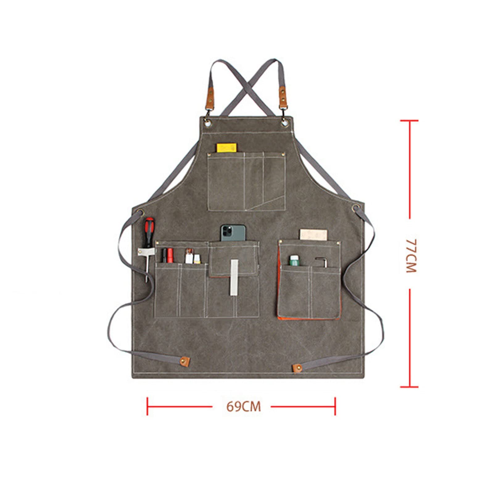 Fartuch szefa kuchni ， Fartuch Denim Bib Fartuch warsztatowy, fartuch narzędziowy, fartuch roboczy, fartuch płócienny, fartuch narzędziowy warsztatowy z regulowanymi paskami
