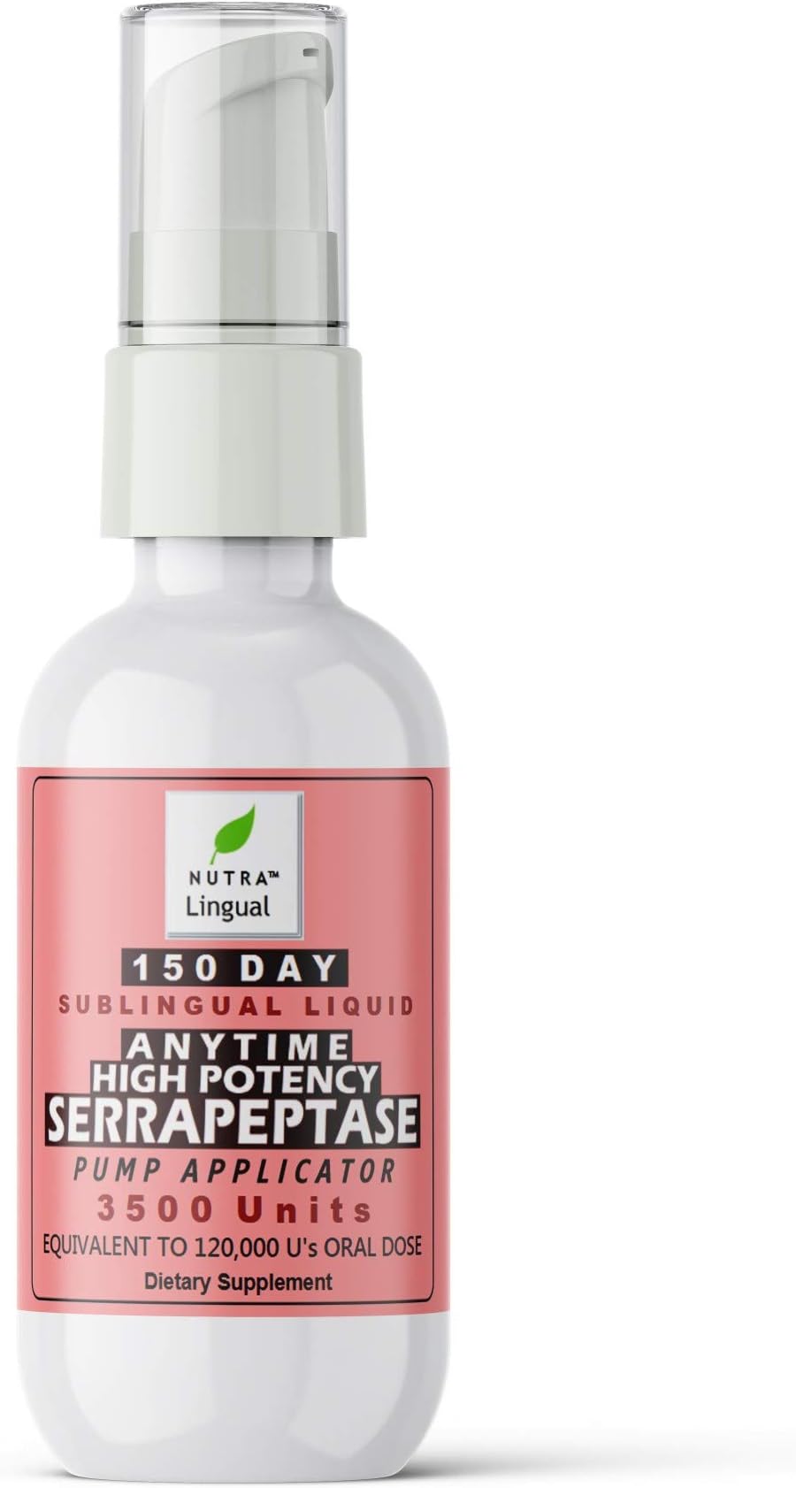 Anytime Serrapeptase—High Potency—3500 Units (Equivalent to 120,000 Units Oral Dose), Premium 150 Day Sublingual Liquid Supplement -TAKE Anytime, NO Fasting OR Empty Stomach Required!!!!