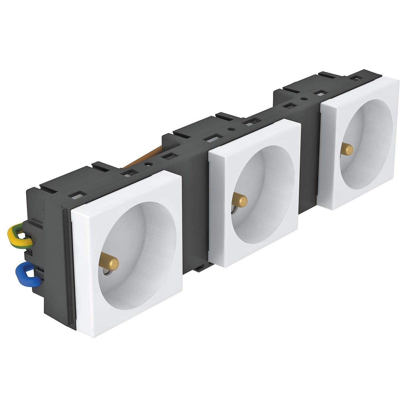 Soporte modular 3x1 triple capacidad para canalización de suelo