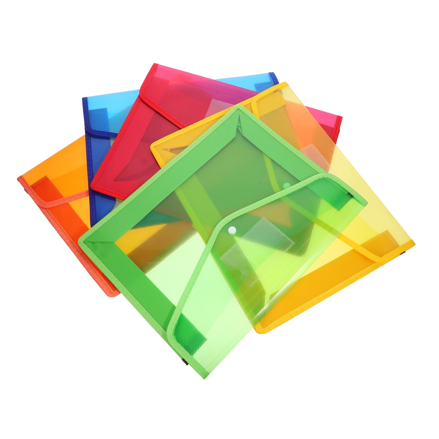 5stücke Pack Aus Polypropylen Transparente Aufbewahrungstaschen Mit Druckknopf Für Dokumente Wasserabweisend Und Reißfest
