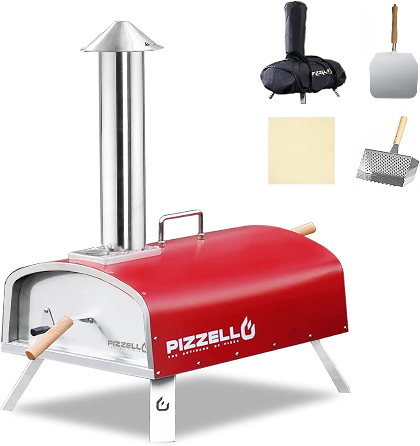 PIZZELLO 16" Portable Pellet Pizza Oven Outdoor Wood Fired