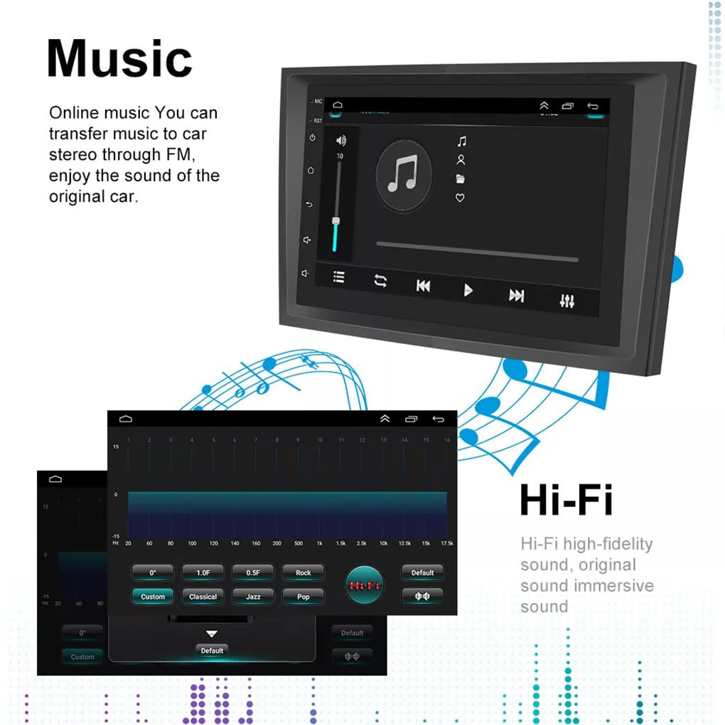Transmisor FM Radio para Coche con Pantalla para Llamadas Manos Libres Audio Hi-fi Apagado Memoria estéreo reproducción para Coche, 1+32G