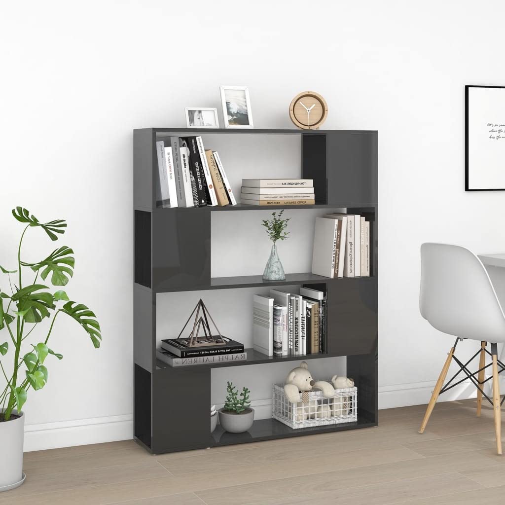 Générique Regał na książki, czasopisma, DVD i przedmioty dekoracyjne, elegancki i klasyczny design, regał z 4 przegródkami na książki, czasopisma, DVD i przedmioty dekoracyjne, elegancki i klasyczny