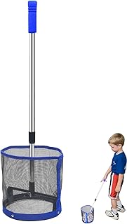 Table Tennis Ping Pong Balls Collector - Ping Pong Ball Picker Upper Retriever with Adjustable Length Table Tennis Net Bag Handle for Storage Hold up About 120 Table Tennis Balls