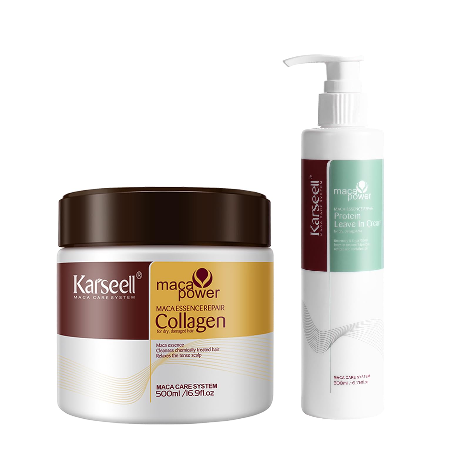 Karseell Kollagen Haarmaske und Leave-In Conditioner, Deep Conditioning Glatt für trockenes und beschädigtes Haar