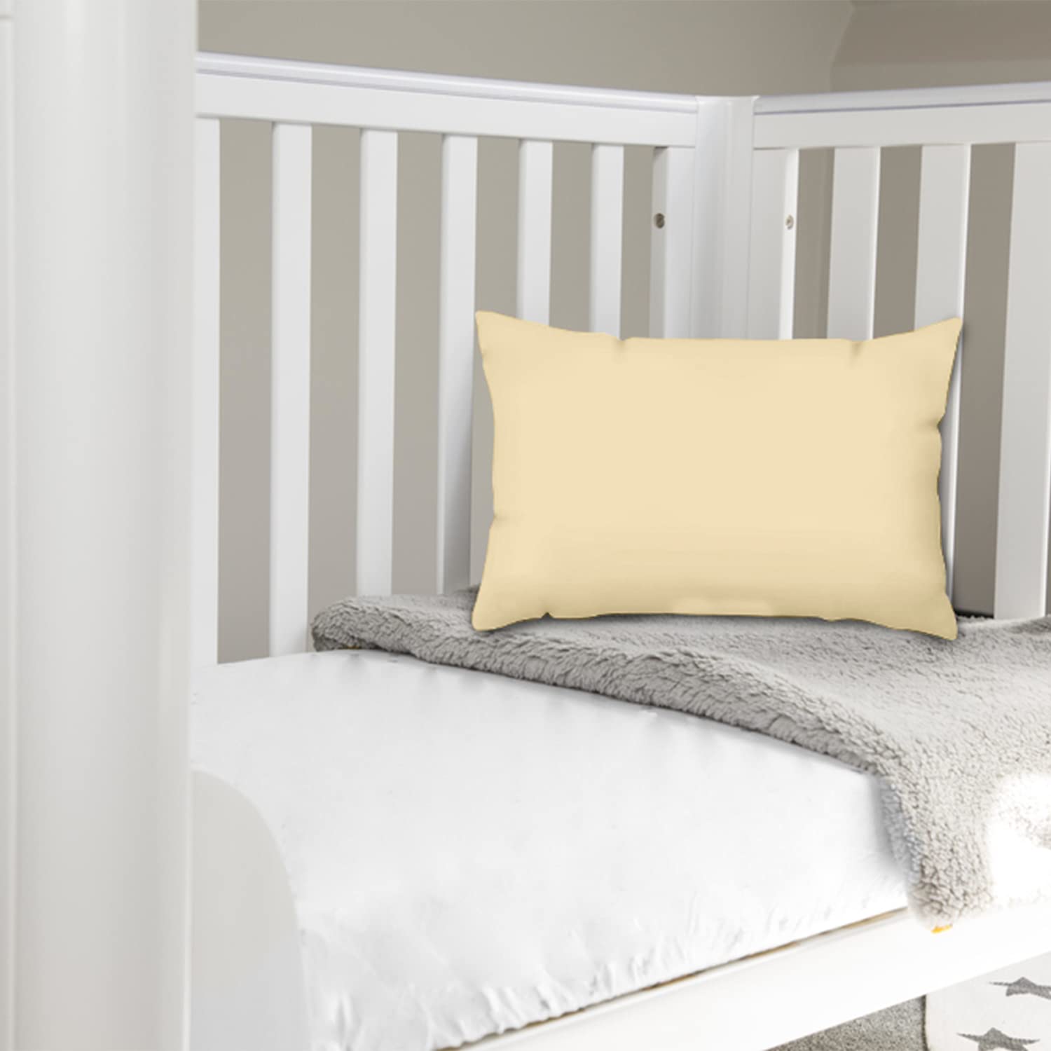 Pizuna Toddler Crib Pillow Cases 33x46cm Baby Blue, 2pc 400 Thread Count 100% Long Staple Cotton Luxurious Sateen Weave Baby Small Pillow Cases For Crib Bed By — view 75