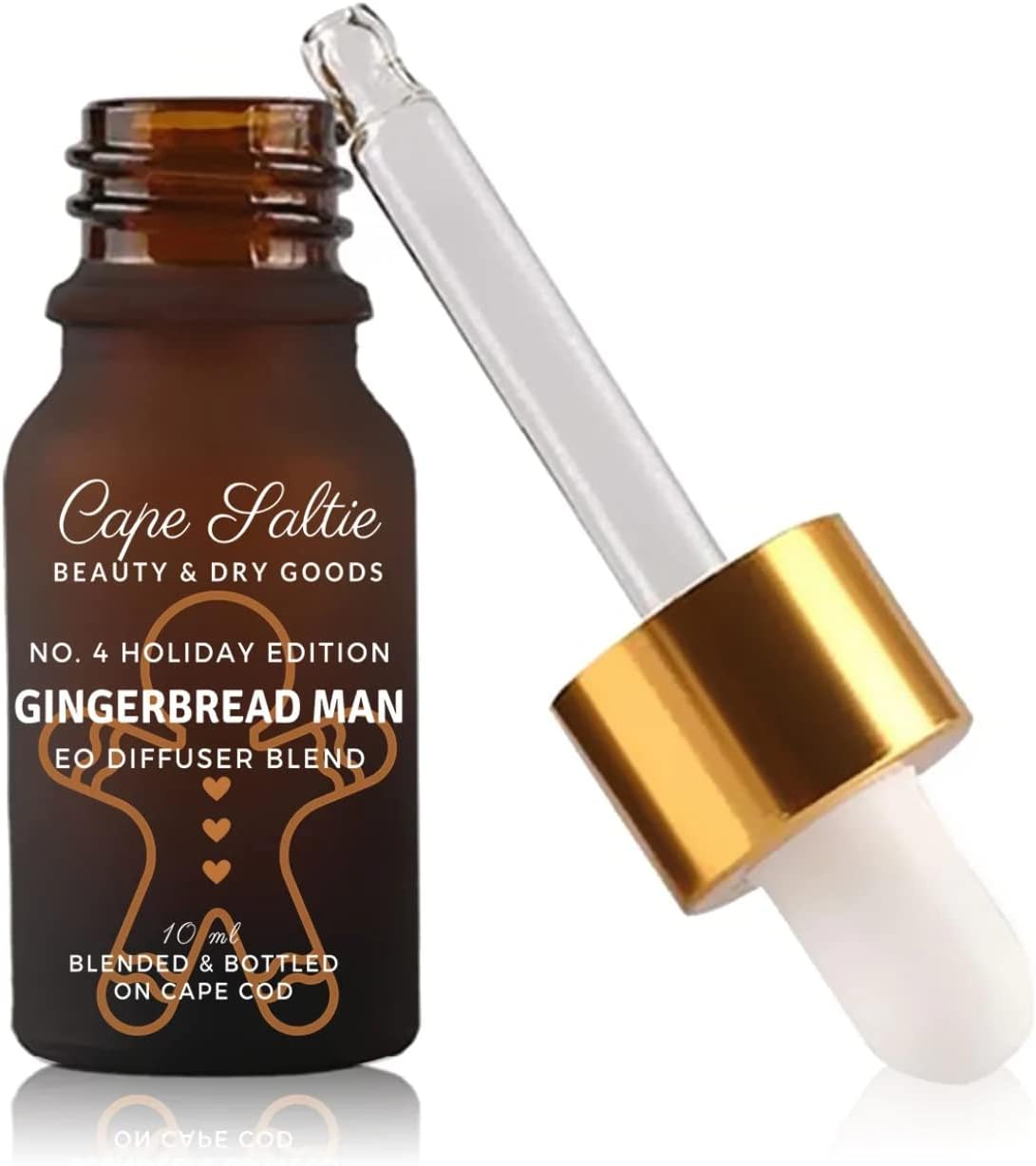 Cape Saltie Gingerbread Man Essential Oil & Fine Fragrance Diffuser Blend, 10ML, Fresh Ginger, Cinnamon & Coffee, Sweet Orange — NO. 4 "Paula's Version Holiday Reserve