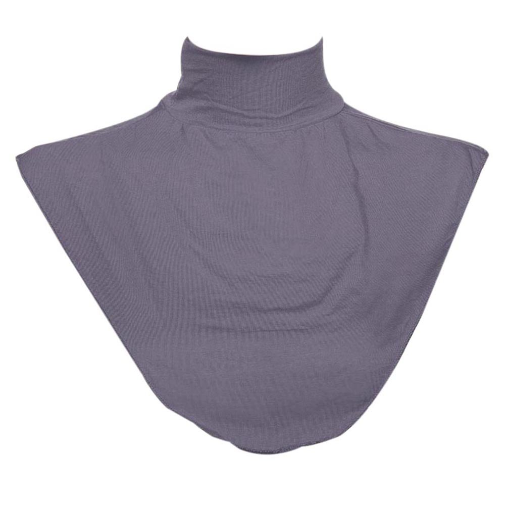 Gemini_mall Women's Grey Gemini_mall® Fake Collar Modal Hijab Pure Color Neck Cover Scarf