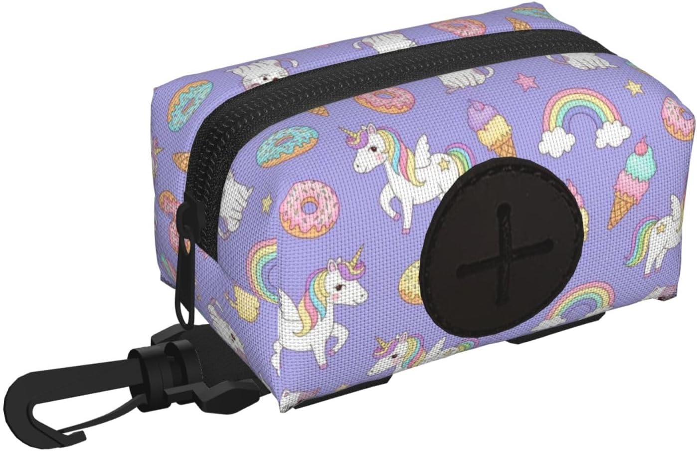 Purple Donuts Unicorns Dog Poop Bag Holder for Leash Doggie Waste Bag Dispenser