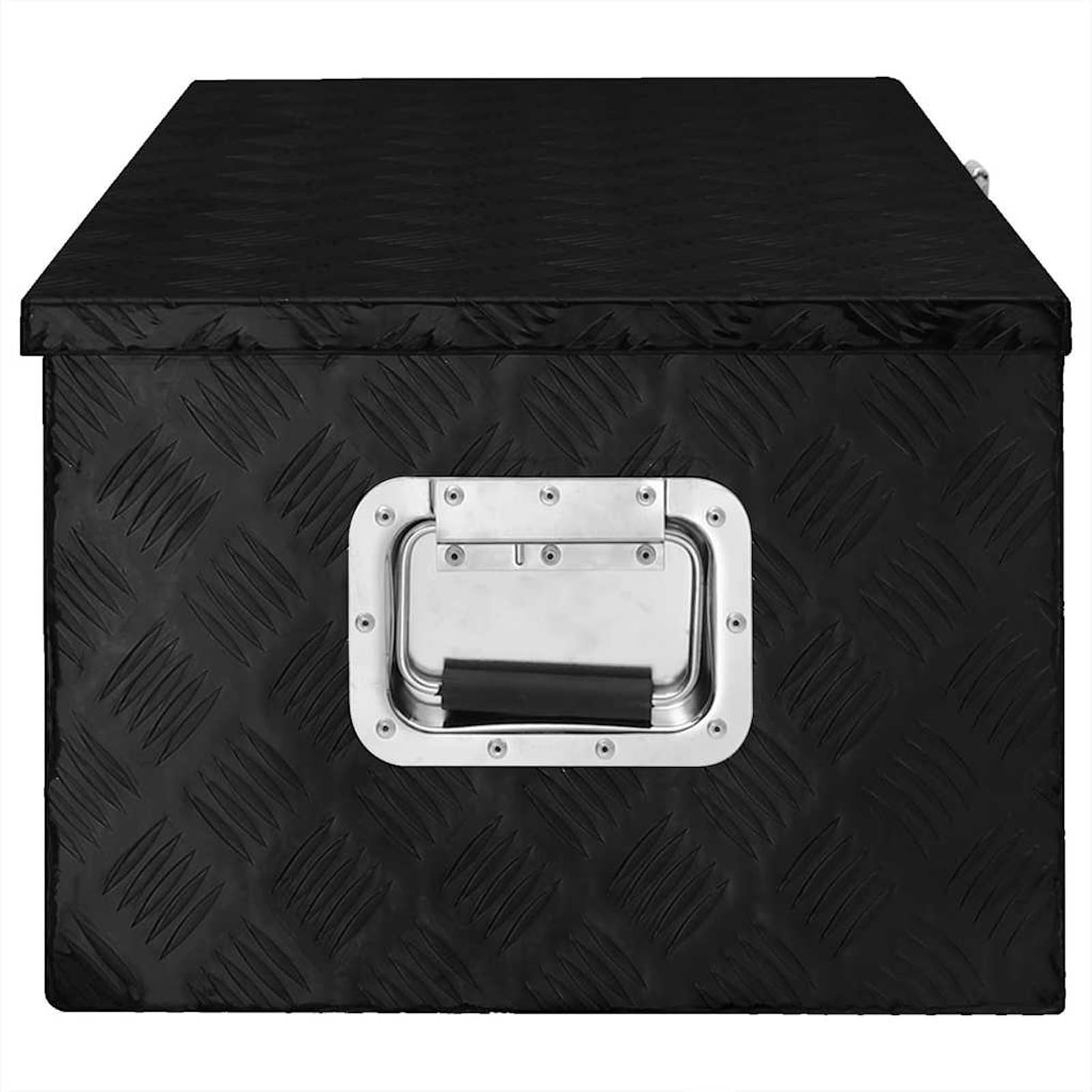 Homgoday Contenitore Portaoggetti Nero 90x47x33,5 cm in Alluminio, Cassapanca Contenitore da Esterno, Baule da Giardino Esterno