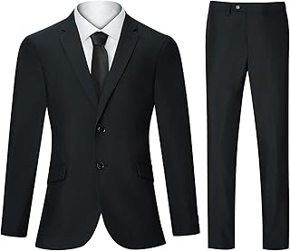 2 Piece Men's Suit Slim Fit Suits for Men, Two Button Blazer Dress Business