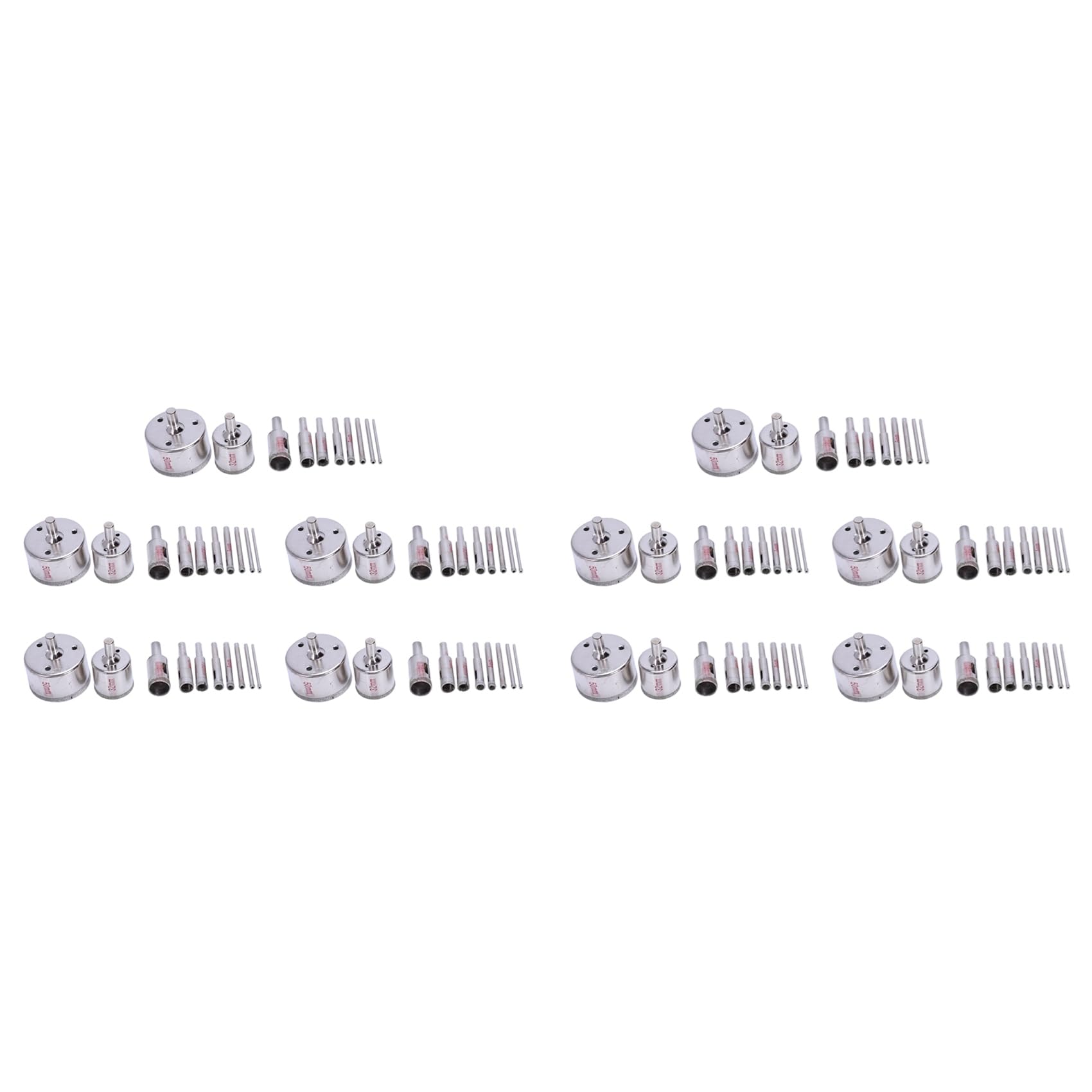 Jnchdghwa Silver 100Pcs Hole Saw 3-50Mm Drill Bit Saw Set Tile Ceramic Marble Glass Cutter