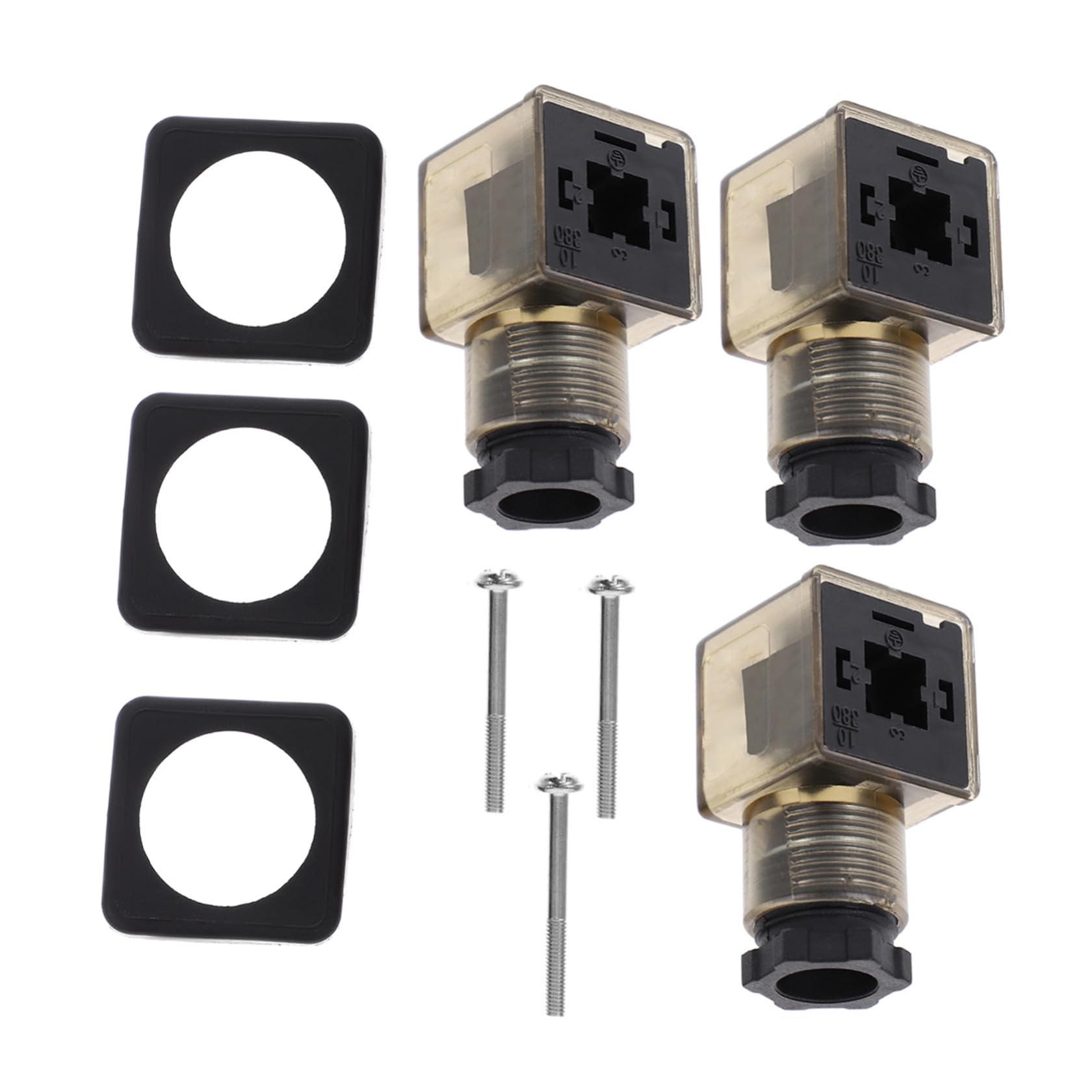 3 Poliger Magnetspulenstecker mit LED Anzeige und Langlebiger Anschlussdose aus PP und Gummi Geeignet für Wasserdruckventile und Hydraulische Systeme