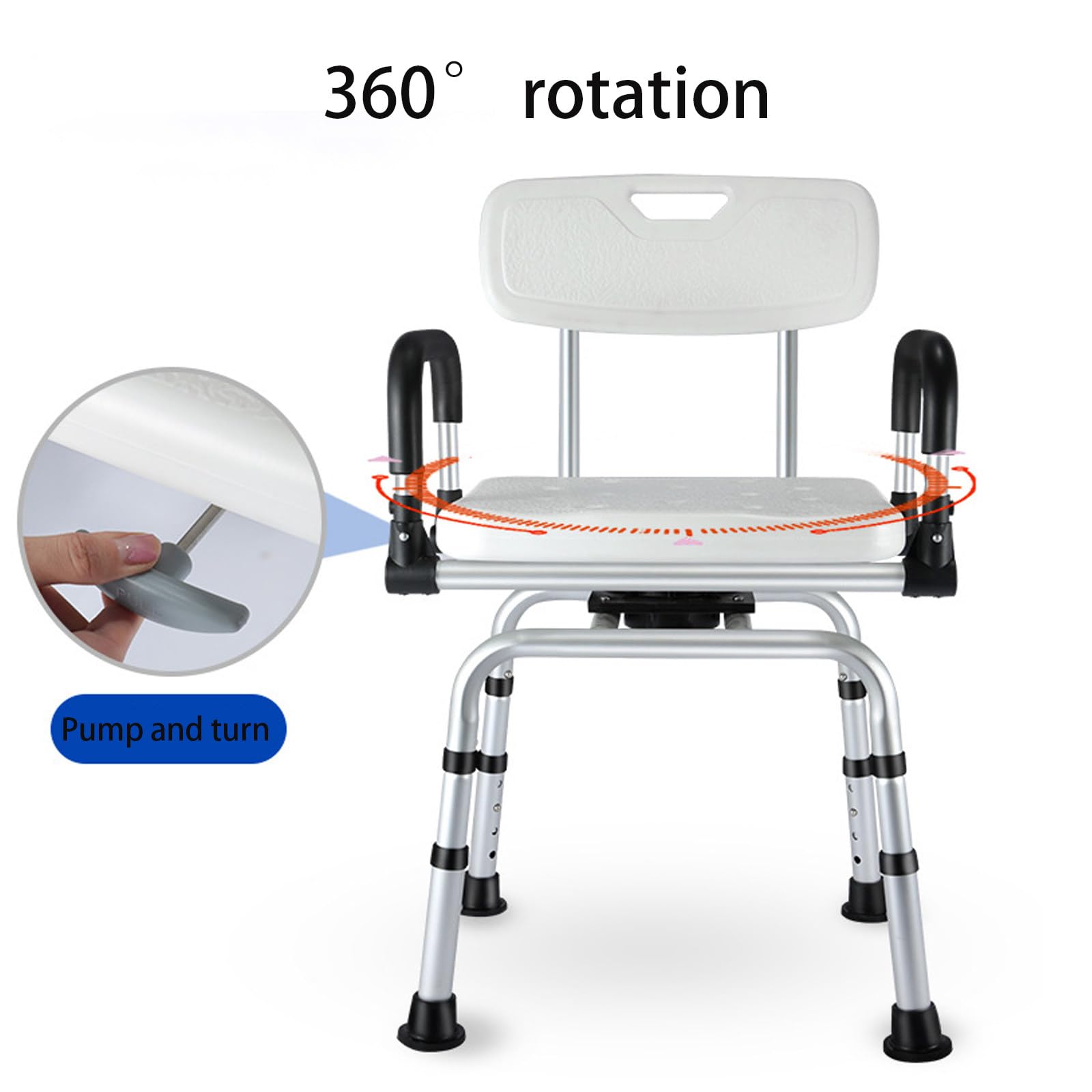 Asiento De Silla De Ducha con Respaldo ExtraíBle, Silla De Ducha para Ducha Interior Y BañEra, Taburete De Ducha Ajustable para Ancianos, Discapacitados, Embarazadas, Discapacitados