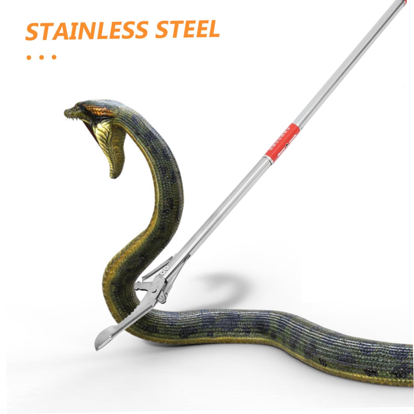 Toyvian Pince à Serpent Longueur Réglable en Acier Inoxydable Pliable Prise Sécurisée et Structure en 3 Sections Manipulation de Serpents et Anguilles